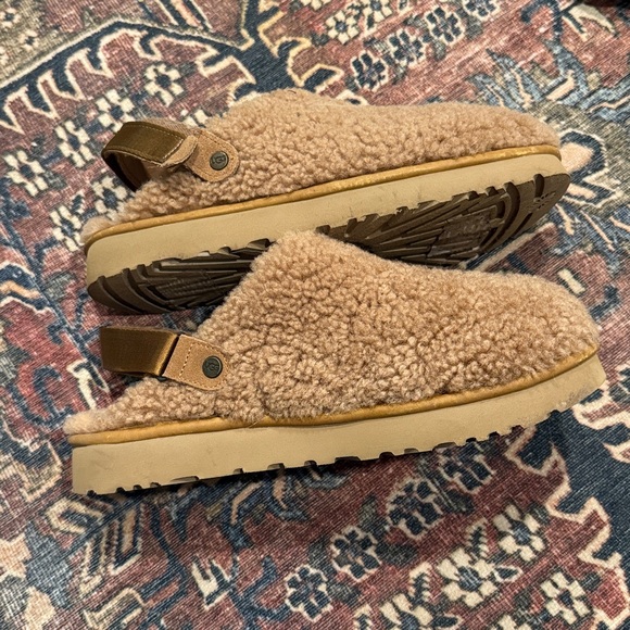 UGG Tan Fuzzy Slip-On Mules - Picture 4 of 4